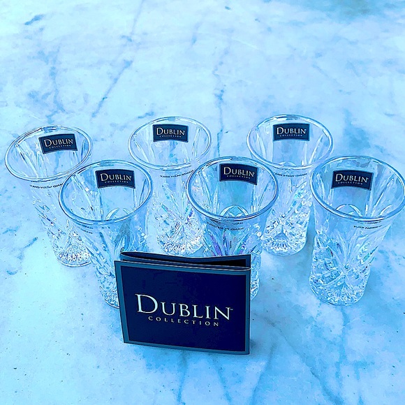 GODINGER DUBLIN AURORA BOREALIS CRYSTAL VODKA SHOOTERS SET OF 6 - Picture 2 of 8